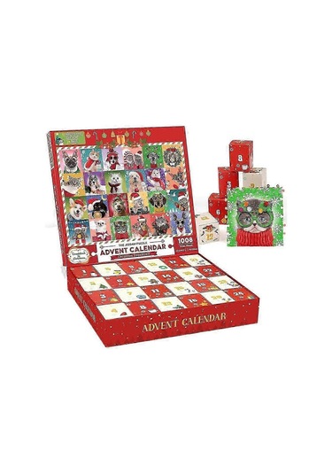 2025 Noel Hayvan Advent Takvimi Yapboz 1008 Parçalı Hediye Yetişkinler Ve Çocuklar
