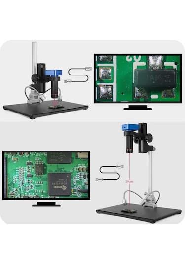 Dijital 4k Hdmı Usb Dijital 14mp 150x Video Mikroskop Endüstriyel Tamir Lehim Hassas Görüntü Mikroskop