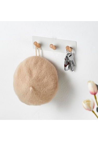 Cbtx 3 Kancalı Punch Free Manyetik Asma Rafı Karbon Çelik Kayın Şapka Anahtar Asma Kancası Siyah