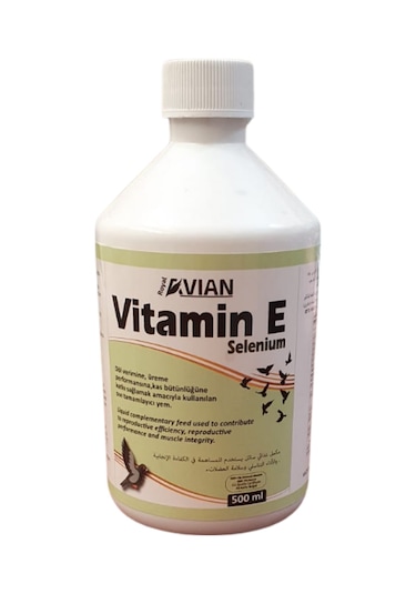 Royal İlaç Vitamin E Selenyum 500 ML Güvercin ve Kafes Kuşları Için Kızıştırıcı ve Pankreatit Destek