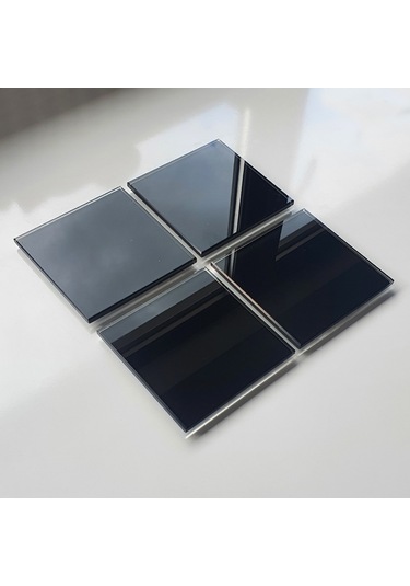 Decorita Cam Bardak Altlığı Düz Siyah 4'lü Takım 10 x 10 CM Siyah