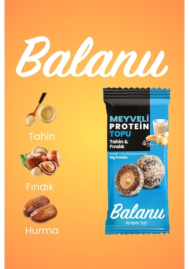 Meyveli Tahinli & Fındıklı Protein Topları 55gr X3 Adet