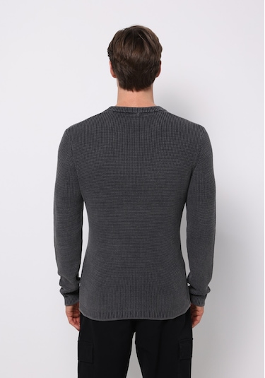 Colins Regular Fit Yuvarlak Yaka Jakarlı Erkek Antrasit Kazak Cl1076731 Q1.v2 Ant Antrasit