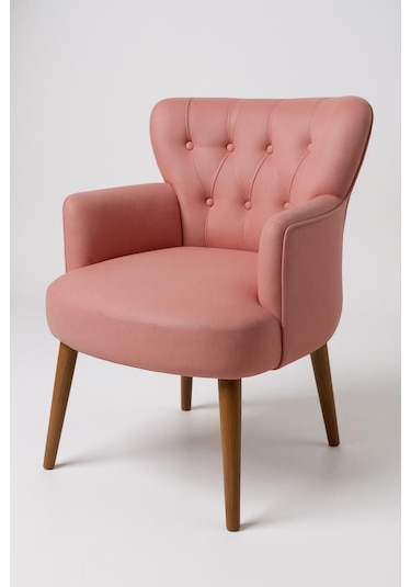 Roma Berjer - Modern Tekli Koltuk - Babyface Kumaş - Somon