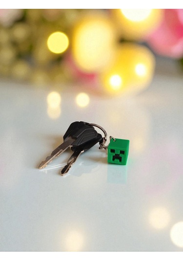 Minecraft Creeper Anahtarlık Küp Model, Dayanıklı Ve Şık