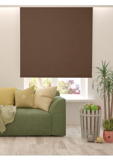 Br Perle Home Tatlı Kahve Rengi Düz Mekanize Stor Perde Yüksek Kalite Metropol Serisi Tatlı Kahve