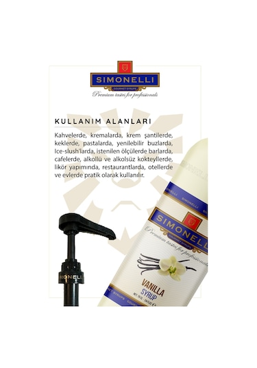 Simonelli Vanilya Kahve Şurubu 70 ML + Pompa