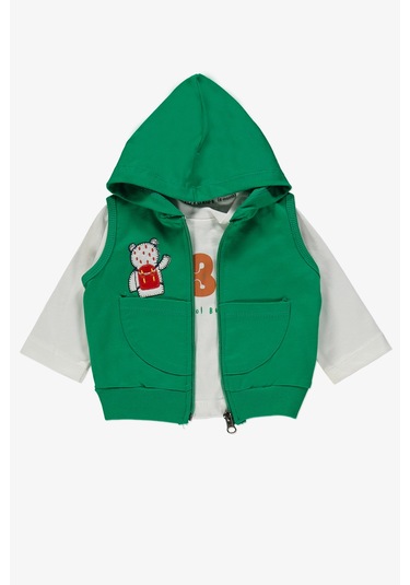 School Bear Cepli Erkek Bebek 2iplik Yelekli Takım Mnk14140 Yeşil