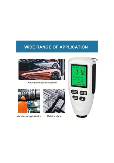 Honeybeeshop Beyaz Hw300 Mını Yüksek Hassasiyetli Kaplama Kalınlık Ölçer 15mm Lcd Ekranlı Pil İle Çalışan Abs Reçine