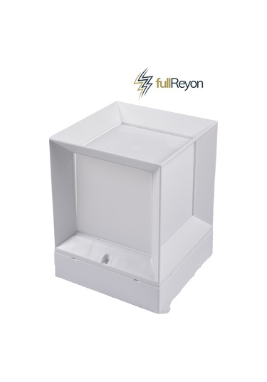 Kare Küp Bahçe Aydınlatma Armatürü Set Üstü Dekoratif Aplik Beyaz