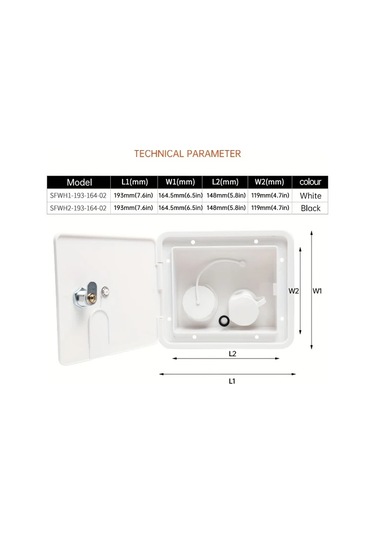 Xuweiwei Güvenli Kilitlenebilir Karavan Su Dolum Ünitesi Sfwh2 193 164 02 Kare Yerçekimi Beslemeli Giriş Hortumlu Harici Genişleme Uyumlu Araba Modifikasyon Aksesuarı
