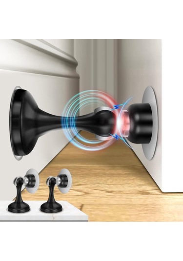 Fosenze Magneetik Kapı Durdurucu, Zıplama Ve Gürültüyü Azaltır, Duvarı Ve Kapıyı Korur, Delme Olmadan Kurulum, Ev Ofis Otel İçin, Siyah