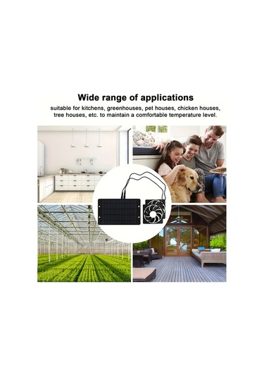 Dashanshop Siyah 10w 12v Güneş Enerjili Çift Fan Kümes Sera Dolap Hayvan Evi Pencere Havalandırma