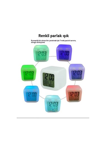 Renkli Çok Fonksiyonlu Dörtlü Çan Çocuk Elektronik Küçük Çalar Saat 2 Seti