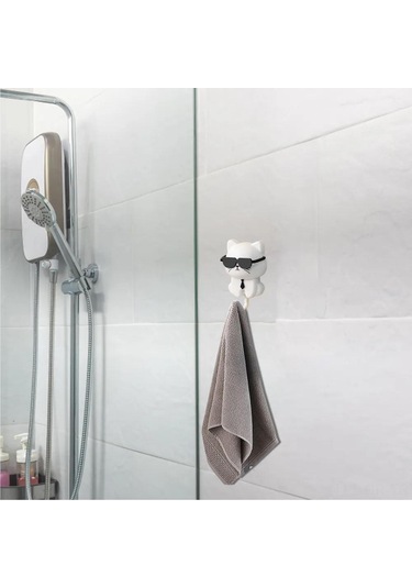 Singree Kedi Figürlü Zıplayan Gözlü Abs Makyaj Tutucu, Deliksiz 10kg Yük Taşıyan Dekoratif Anahtar Tutucu