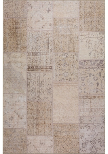 Artloop Jazz Şönil Dokuma Pamuk Polyester Bej Halı Al 15