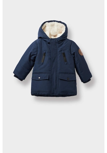 Defacto Erkek Bebek Su Geçirmez Kapüşonlu Pelüş Astar Mont A2211a525wnnv256 Lacivert