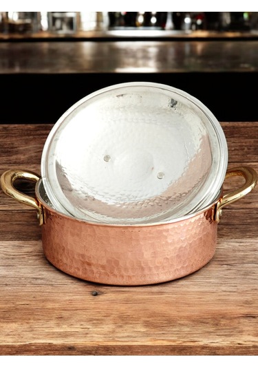 Pilav Tenceresi Bakır 20 Cm 2200 Ml