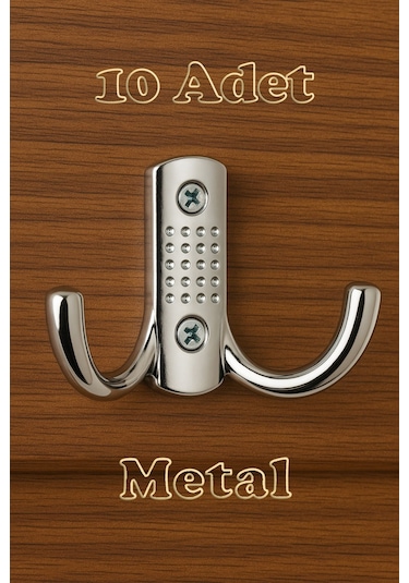 Noktalı Portmanto Vestiyer Duvar Dolap Elbise Askısı Krom Metal Kapı Askılığı Askılık 10 Adet Krom