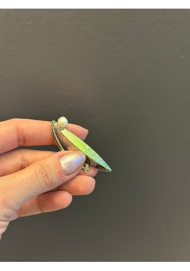 5 x 2 CM Çelik Yaprak Broş Yaka İğnesi Giyim Aksesuarı Altın