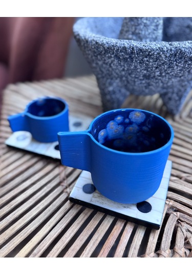 Argile Rouge - Upsala Porselen Americano Bardağı 3d Printed & El Yapımı Lacivert