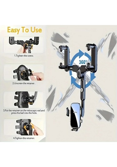 Dashanshop 2025 Yeni Araç Titreme Önleyici Abs Telefon Tutucu Siyah Ayarlanabilir Güvenli