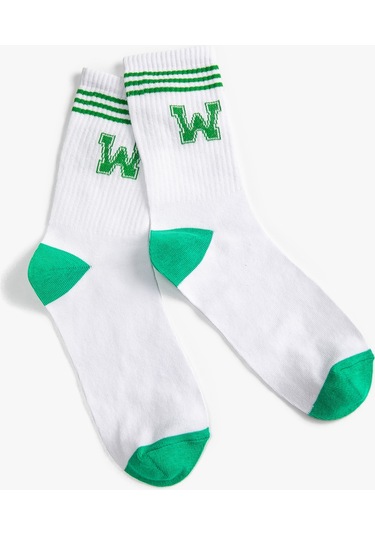 Koton Kolej Soket Çorap İşleme Detaylı Yeşil 3wam80271aa 3WAM80271AA786 Yeşil
