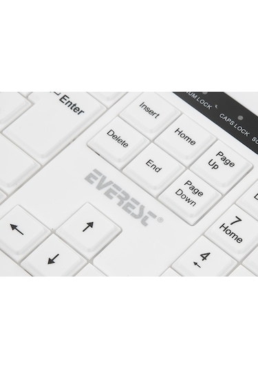 Everest KM-6121 Kablosuz Q Slim Klavye Mouse Set Beyaz