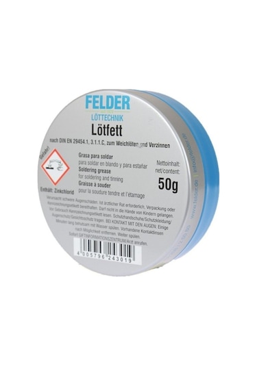 Alman Malı Felder Lötfett Lehim Pastası Havya Pastası 50 Gr - Germany