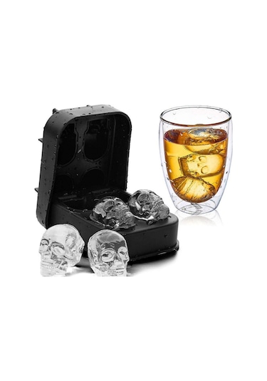 Cbtx Kafatası Kuru Kafa Silikon Yaratıcı Buz Kalıbı Siyah