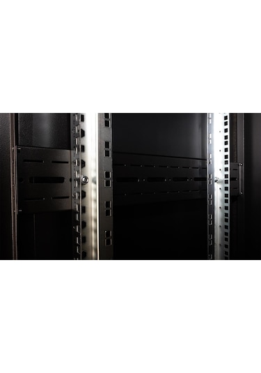 Lande Demonte 42u 600x600 Hyperline Dikili Tip Rack Kabinet Siyah Ön Cam Kapak / Tekerlekli