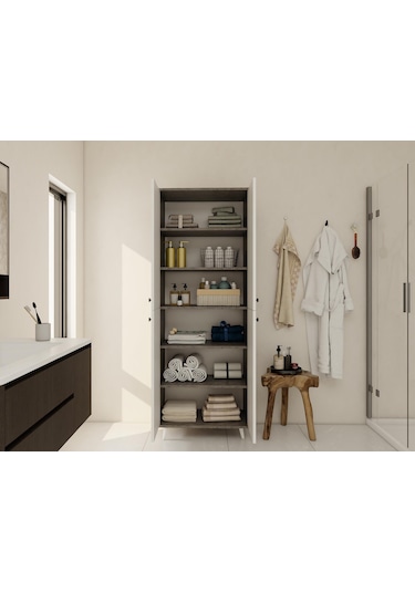 Vadi Çok Amaçlı Banyo/kiler Dolabı Hanoi-beyaz Renk Beyaz