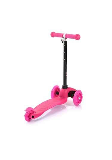 Pembe 3 Tekerlekli Led Işıklı Scooter