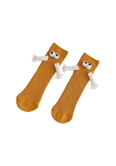 Suntek Sevimli Orta Tüp Çorap Kulüp Ünlü Ayak Komik Sarı Sarı