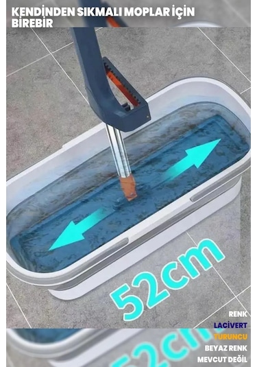 Katlanabilir Mop Kovası Tekerlekli Akordiyon Tüm Moplara Uyumlu S