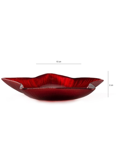 1 Adet Çoban Yıldızı Kırmızı Çerezlik Sunum Tabağı 15cm