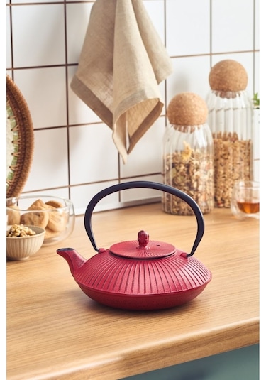 Karaca  Japanese Döküm Demlik-Teapot 800 ml Kırmızı