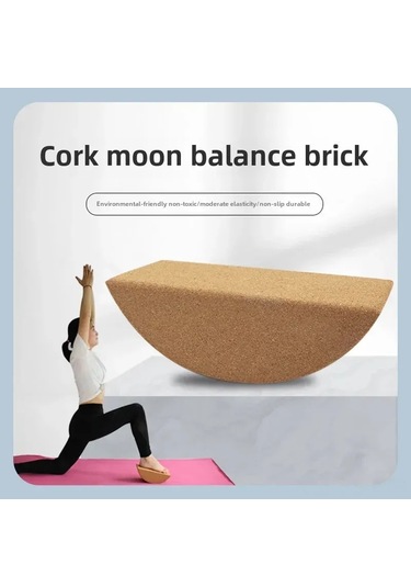 Springsun Kuru Ağacından Yapılmış Yarı Dairesel Yoga Aracı - Kuvvet Ve Denge Egzersizleri İçin Kayma Engellendirilmiş Antrenman Aleti 24x10x8.5cm Çok Renkli