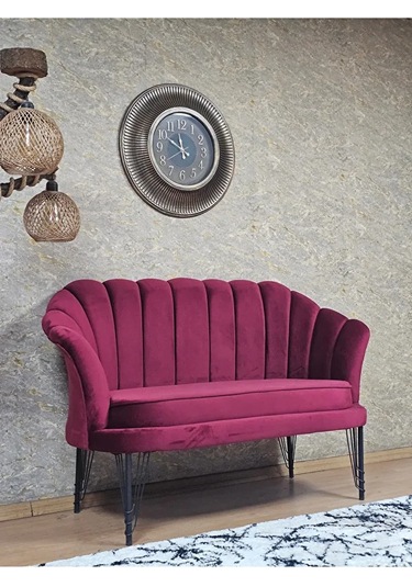 İkili İstiridye Siyah Boyalı Telli Ayak Çay Seti Koltuk Tekli Ber Çok Renkli