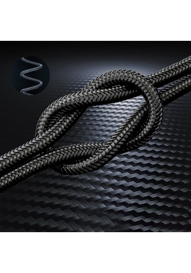 Lenyes Lc520 Usb-a To Type-c 6a Örgü Tasarımlı Hızlı Şarj Özellikli Şarj Kablosu 66w 1m Siyah Siyah