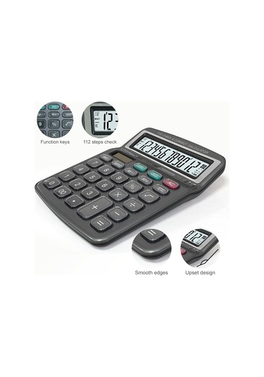 Singree 12 Haneli Büyük Solar Güç Lcd Ekran Büyük Tuşlu Masaüstü Hesap Makinesi Ofis Okul Ev Çocuk Öğrenci Muhasebeci Diğer