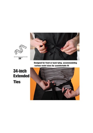 12 Paket Önlük - Unisex Siyah Önlük Toplu 2 Geniş Cepli Ma Yeşil, Diğer