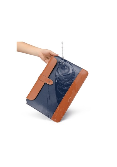 Yatay Mikrofiber Renk Eşleştirme Notebook Astar Çantası, Stil: Astar Çantası Mavi + Kahverengi , Uygulanabilir Model: 13 -14 İnç Siya