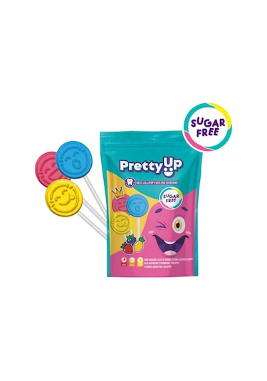 Pretty Up Diş Dostu Şekersiz Yassı Lolipop 2'li 10 x 5.5 G