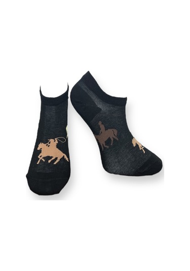 4'lü Unısex Köpek, Denizci, Kiraz Ve At Tasarımlı Esnek Nem Alabilen Pamuklu Spor Patik Çoraplar Çok Renkli