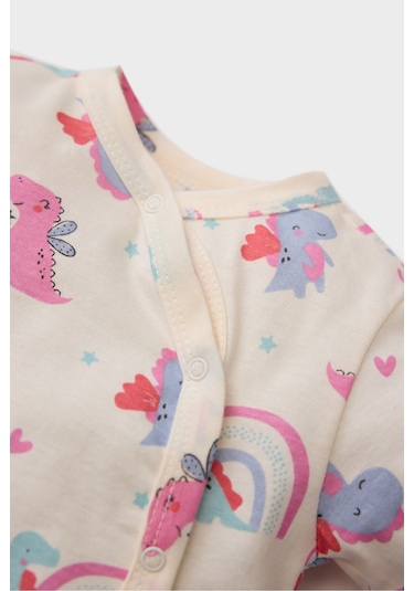 DeFacto Kız Bebek Yenidoğan Dinazor Baskılı Penye Uzun Kollu Çıtçıtlı Tulum E6047A5NSWT47 Beyaz DeFacto Kız Bebek Yenidoğan Dinazor Baskılı Penye Uzun Kollu Çıtçıtlı Tulum E6047A5NSWT47 Beyaz