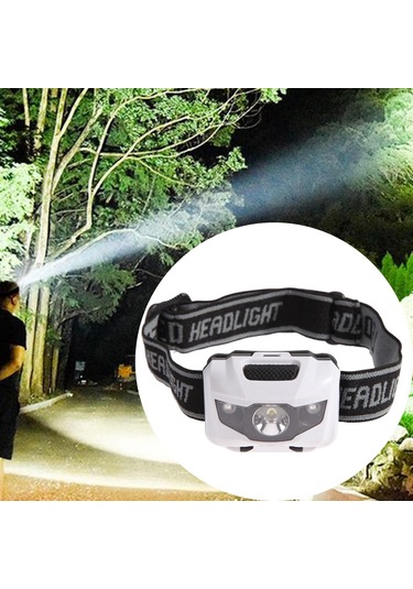 Homyl El Feneri Dış Mekan Far Led Koşu Kamp Bisiklet Beyaz Beyaz