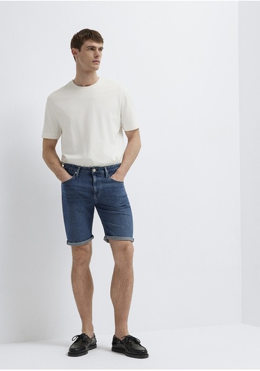 Mavi - Brian Premium Blue Puslu Koyu Mavi Jean Şort 04184a3304