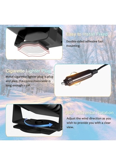 Dancemonkey Lichen Araç Isıtıcı, Araç Plug-ın Isıtıcı, Araç Taşınabilir Cp Siyah