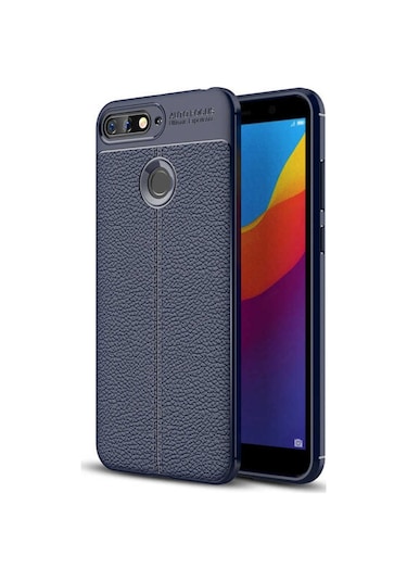 Huawei Y7 2018 Kılıf Deri Tarzı Niss Silikon Case